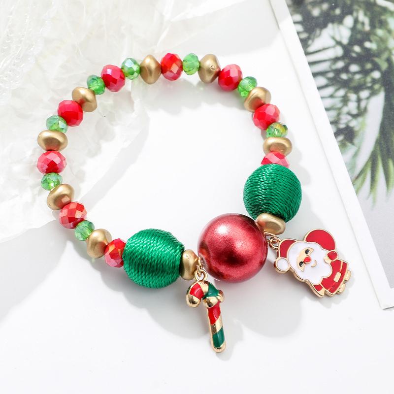 

Beaded, Strands Christmas Tree Bracelet Charms Snowflake Pendent Beads For Women Gift Wholesale Colorful Fashion Jewelry 2021
