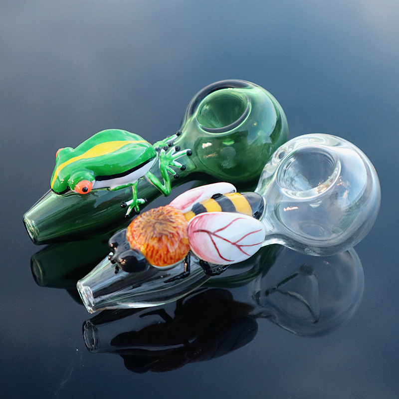 

4.3'' 3D colored animal glass hand pipes for smoking