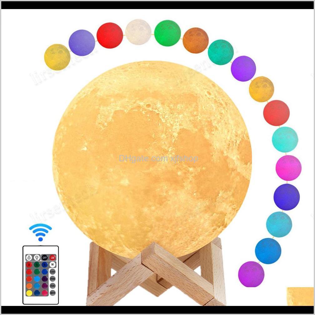 

10Cm Dropship Usb 3D Fixtures Moon Levitating Night Light Color Change Touch Lighting Bedrooms Lamp Led Gadget By Ups Fe24G Xbz5Y