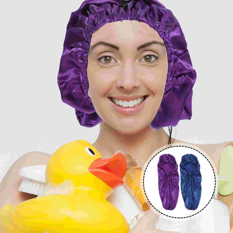 

Shower Caps 2Pcs Practical Hair Care Hat Night Sleeping Loose Protector