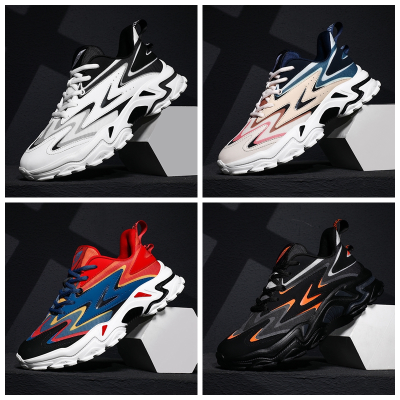 

2021 Running Shoes Thick-soled Tennis men white black summer Korean fashion casual shoe large size breathable sneakers run-shoe #A0001