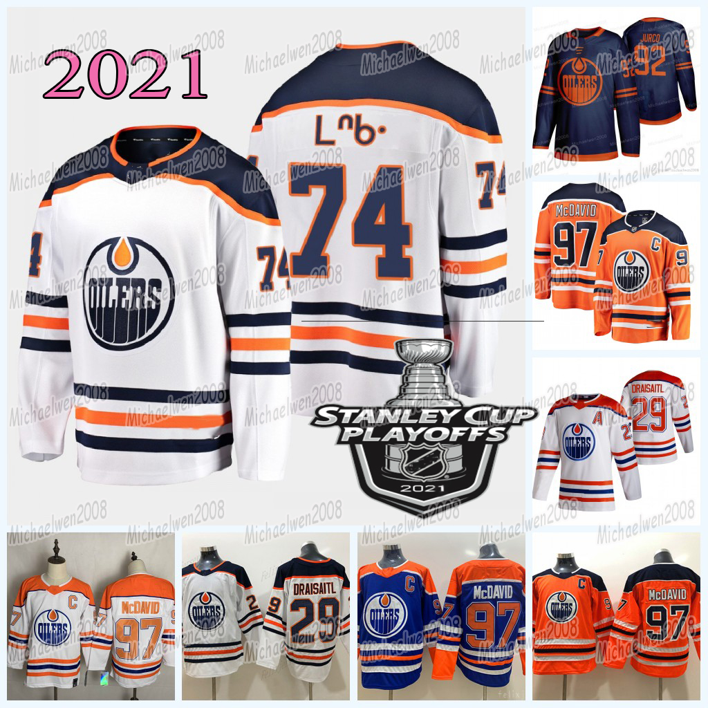 

Edmonton Oilers 2021 Stanley Cup Playoffs jersey Connor McDavid Leon Draisaitl Gaetan Haas Devin Shore Ethan Bear Alex Stalock Oscar Klefbom Zack Kassian, Youth 2019 alternate
