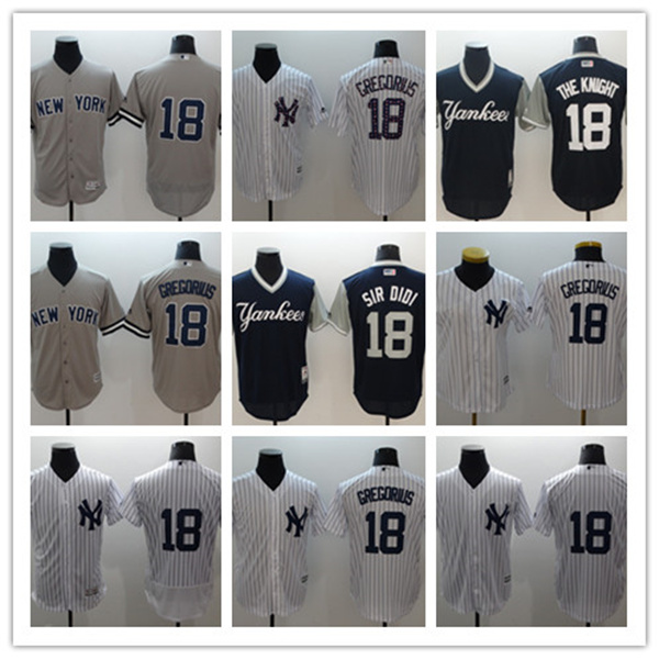 

2021 custom Men's women kids Yankees 23 Mattingly 18 Didi Gregorius Gray Road Official Cool Base Replica Player Jersey, Black