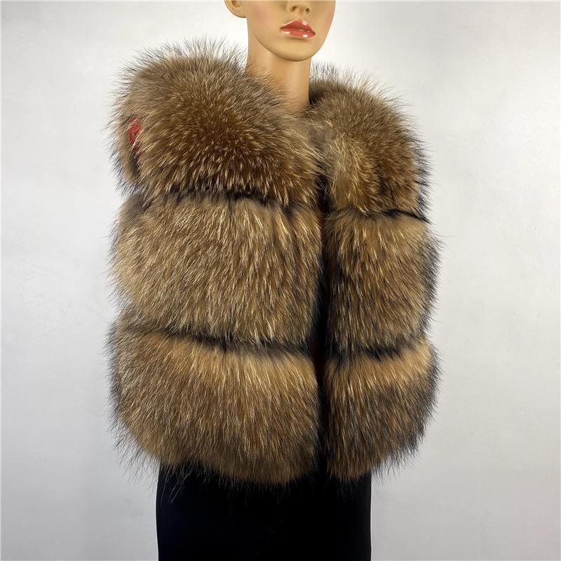 

Women's Fur & Faux BEIZIRUWomen Real Vest Genuine Raccoon Gilet Waistcoat Women Winter Fashion Short High Quality, Black