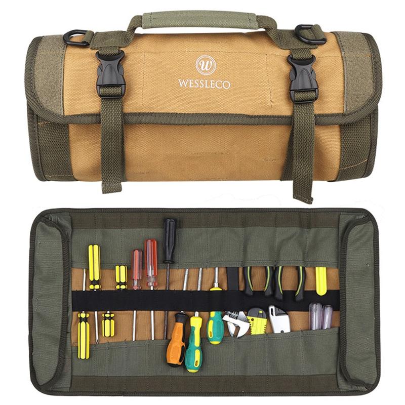 

Stuff Sacks Tactical Tool Roll Organizer 24 Pockets Wrench Rolling Bag Pouch Storage For Electrician Plumber Carpenter, Black
