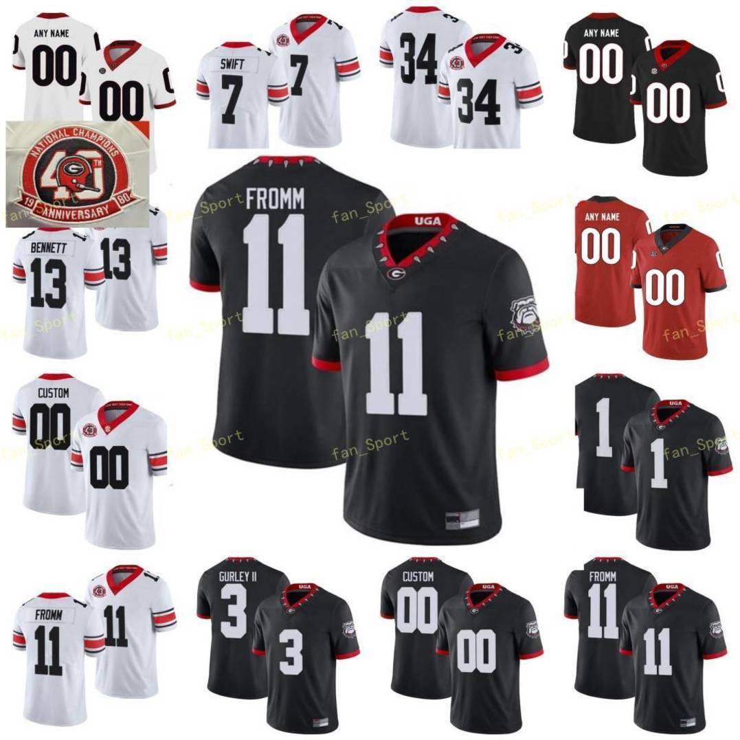 

NCAA College Jerseys Georgia Bulldogs 4 James Cook III Nolan Smith Jr 7 D'Andre Swift 8 Green 98 Rodrigo Blankenship Custom Football Stitched, As