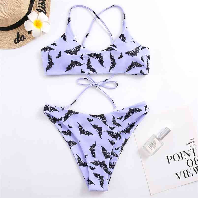 

High Waist Bikini Push Up Leopard Swimsuit Women Brazilian Set Swimwear Bat Sexy Bathing Suit Wome 210722, Purple