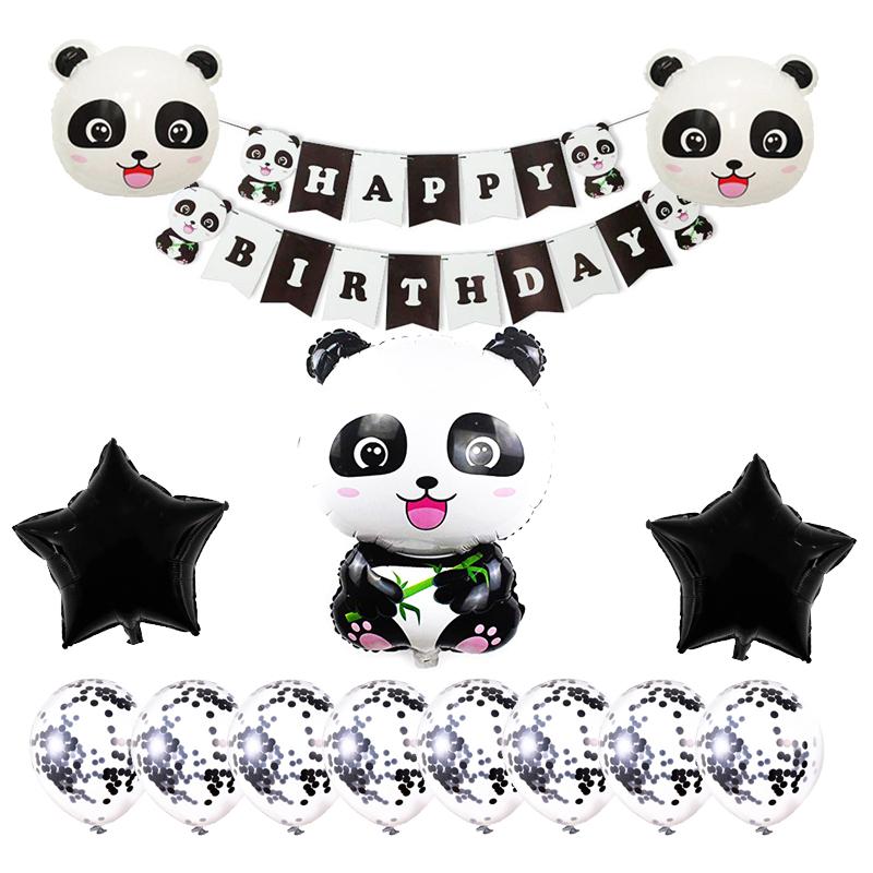 

Cartoon Anniversaries Panda Balloon Black Foil Birthday Baby Shower Animal Theme Panda Party Decorations Kids Balloons Party Decoration