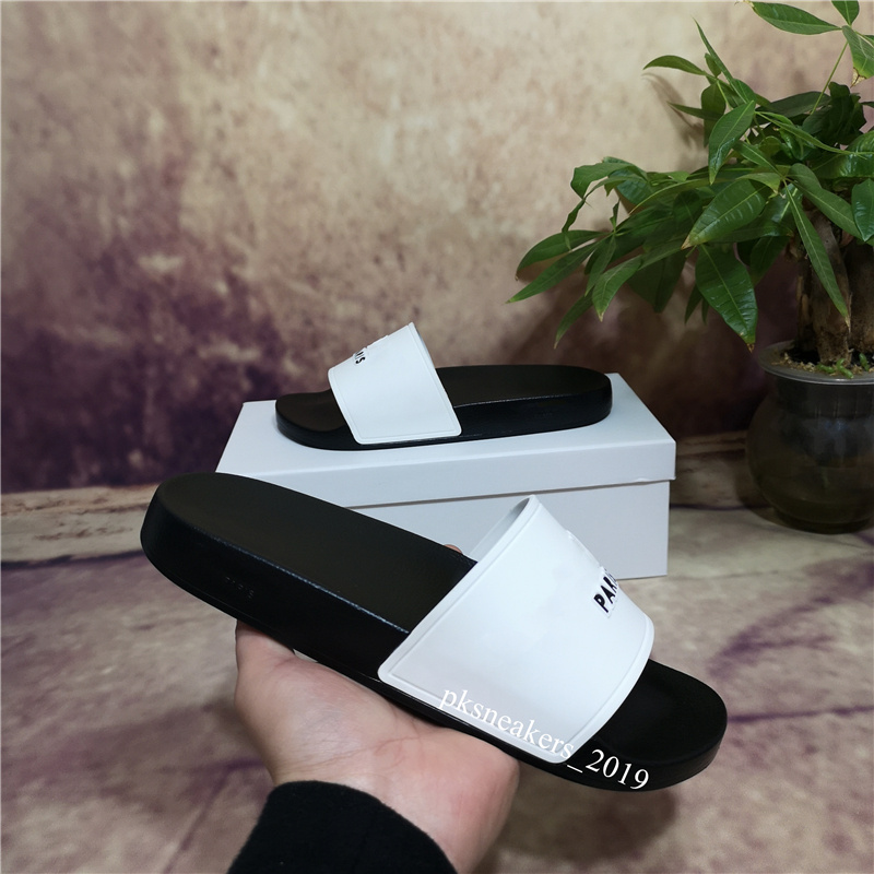 

2021 Fashion slide sandals slippers for men women WITH ORIGINAL BOX Hot Designer unisex beach flip flops slipper BEST QUALITY36-46, Black