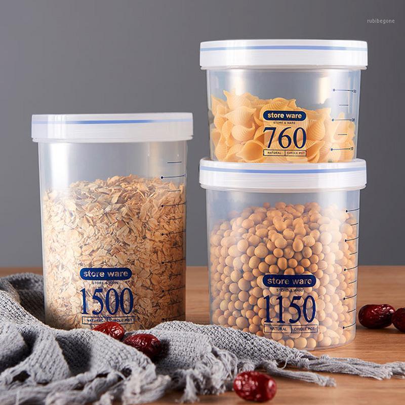 

Storage Bottles & Jars Fresh-Keeping Sealed Tank Kitchen Transparent Food Box Household Covered Grain Milk Powder Can