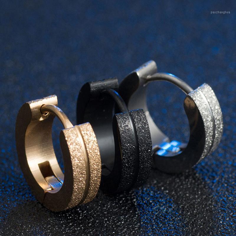 

Fashion Earrings Men's Round Titanium Steel Jewelry Accessories Hipster Rock Style Punk Circle For Men Stud, Golden;silver