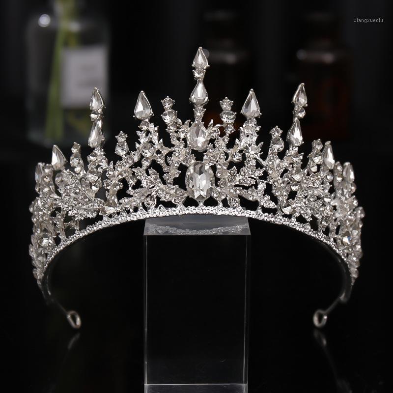 

Hair Clips & Barrettes Women Bridal Crown Headpiece Shiny Rhinestones Headband Bangs Fixed Loop For Wedding Party Pography NOV99, Golden;silver