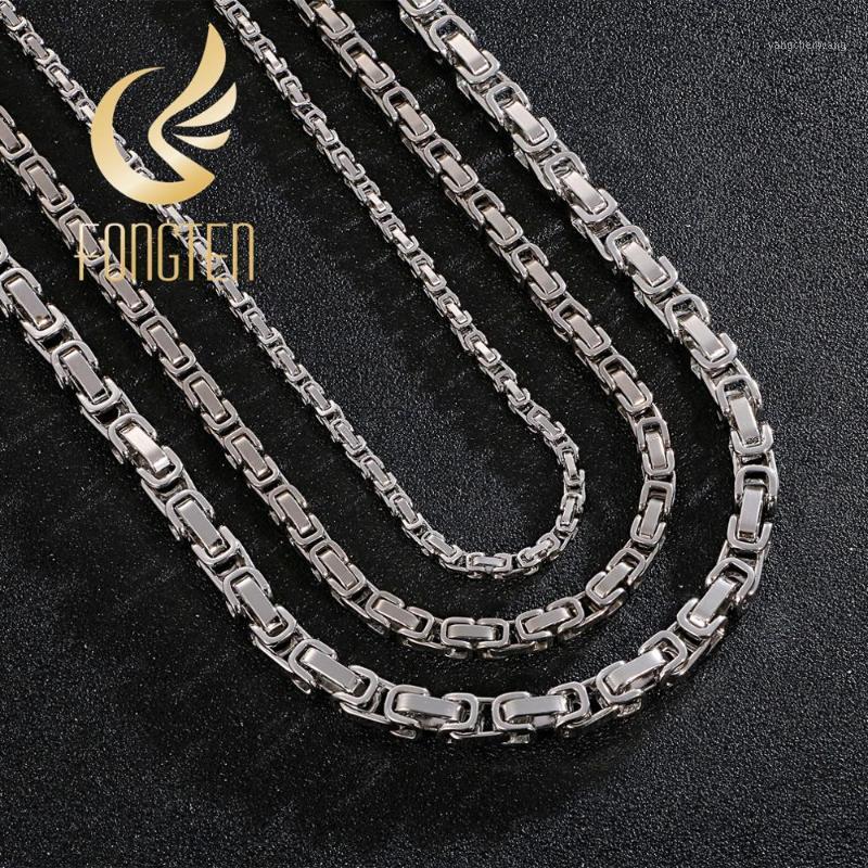

5/6/8 Mm Kolye Long Chain Necklace Men Male Stainless Steel Byzantine Box Gothic Silver Jewelry Chains
