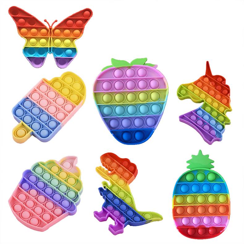 

Hot Fidget Reliver Stress Toy Rainbow Push Bubble Antistress Toys Adults & Children Sensory-Toys to Relieve Autism