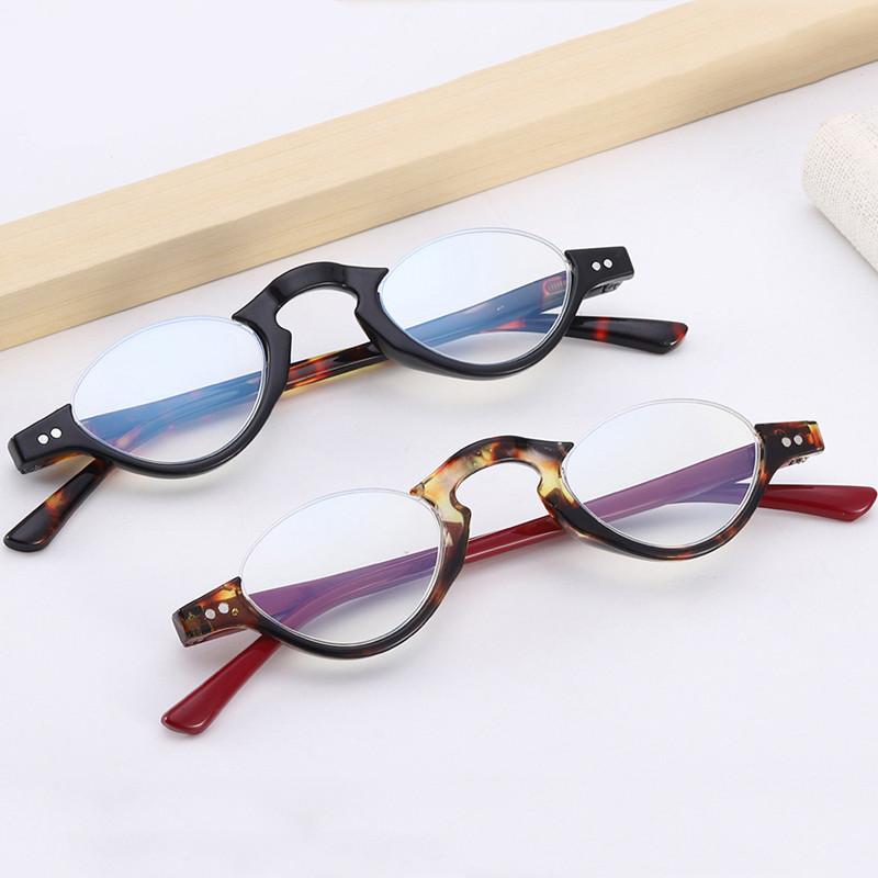 

Sunglasses Anti-blue Lens Half Frame Reading Glasses High-end Vintage High Quality Presbyopia Óculos De Leitura +1.0 +1.5 To +4.0