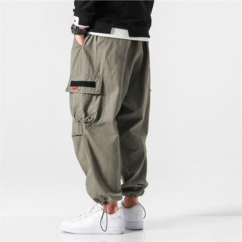 

Men's Pants Hip Hop Joggers Cargo Loose Men Harem Pocket Trouser Mens Leisure Sweatpants Male Streetwear, Black