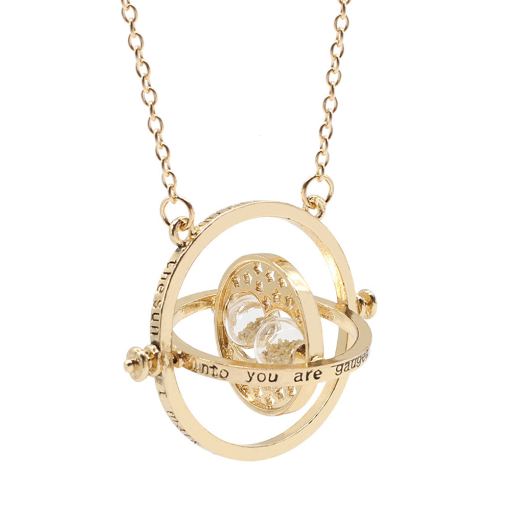 

Film Gold Plated Harry Jewelry Potter Time Turner Hourglass Necklace, Silver