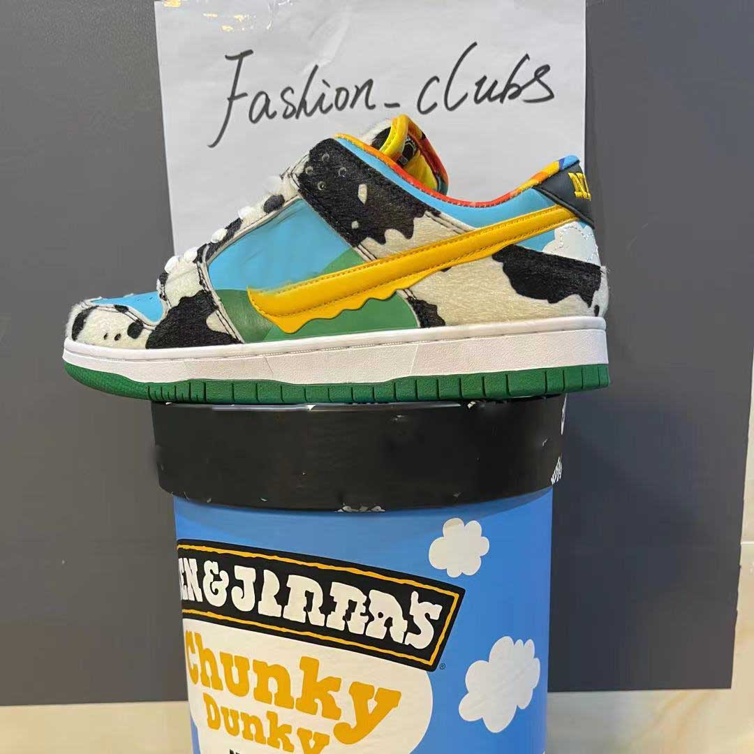 

2021 Ben x chunky men women shoes top quality Ice cream sb mens trainers sports sneakers with bucket, Brown