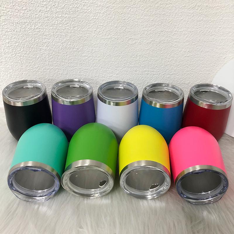 

Water Bottles Wholesale 12oz Wine Tumbler With Lid Vacuum Flask Beer Cup Double Wall Stainless Steel Coffee Mugs For Wedding Party