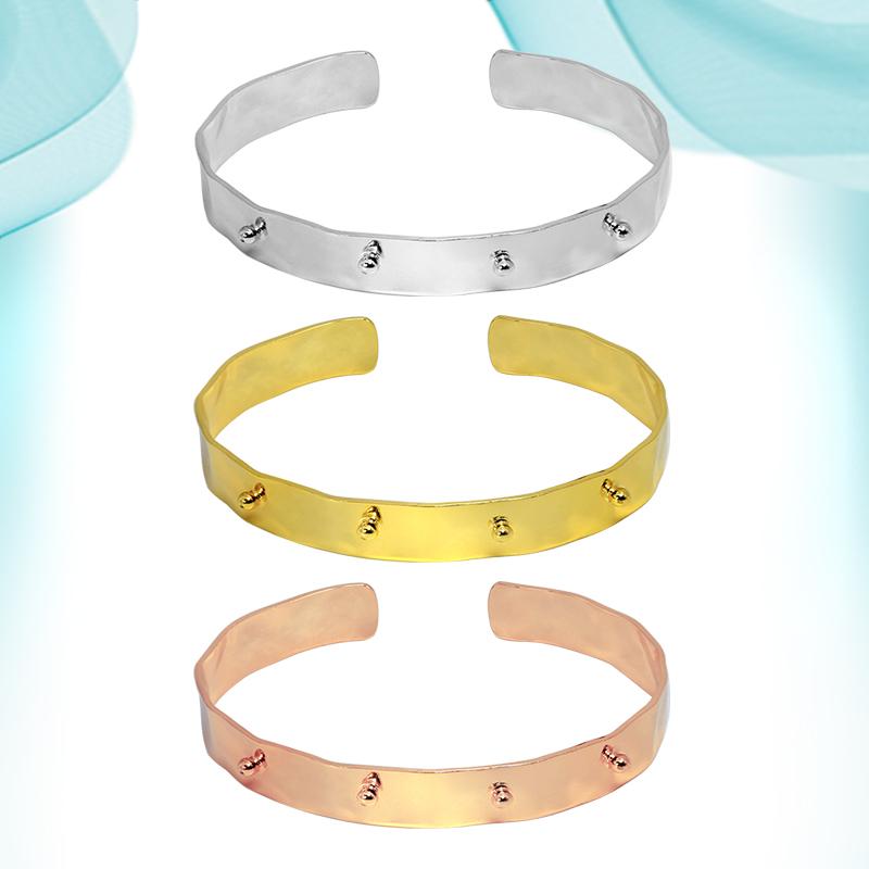 

Bangle Stainless Steel Bracelets Fashion Rivet Punk Style C Type Bracelet Customized For Women Hand Accessories Office Bangles