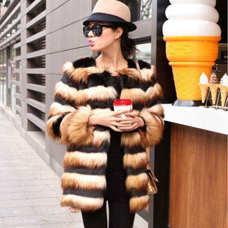 

Women's Fur & Faux 2021 Winter Women Sexy Leopard Print Coat Luxurious Warm Jacket Plus Size, Black