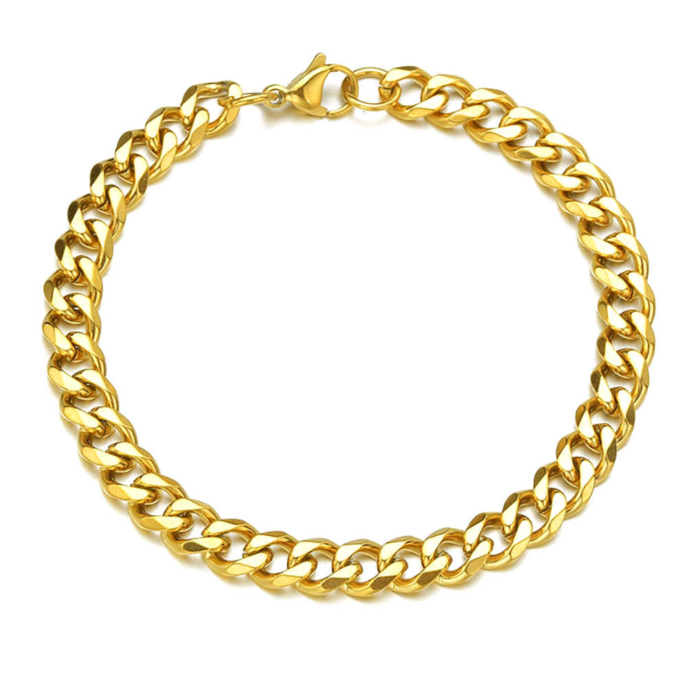 

Wholesale Custom 18k Gold Plated 3/5/6/8MM Cuban Link Anklet, Golden;silver