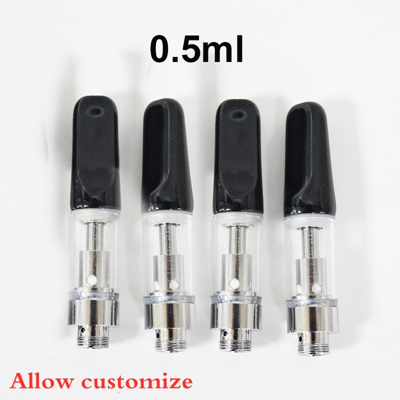 

510 Ceramic Carts Atomizer White Black Vape Cartridge 0.5ml 0.8ml 1.0ml Empty Disposable Vaporizer Pen Foam Tray Cartridges packaging