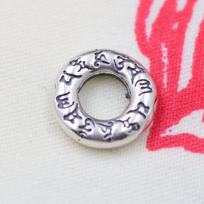 

Other 925 Sterling Silver Om Mani Padme Hum Bead CARRIER Holder Spacer Frame A2681