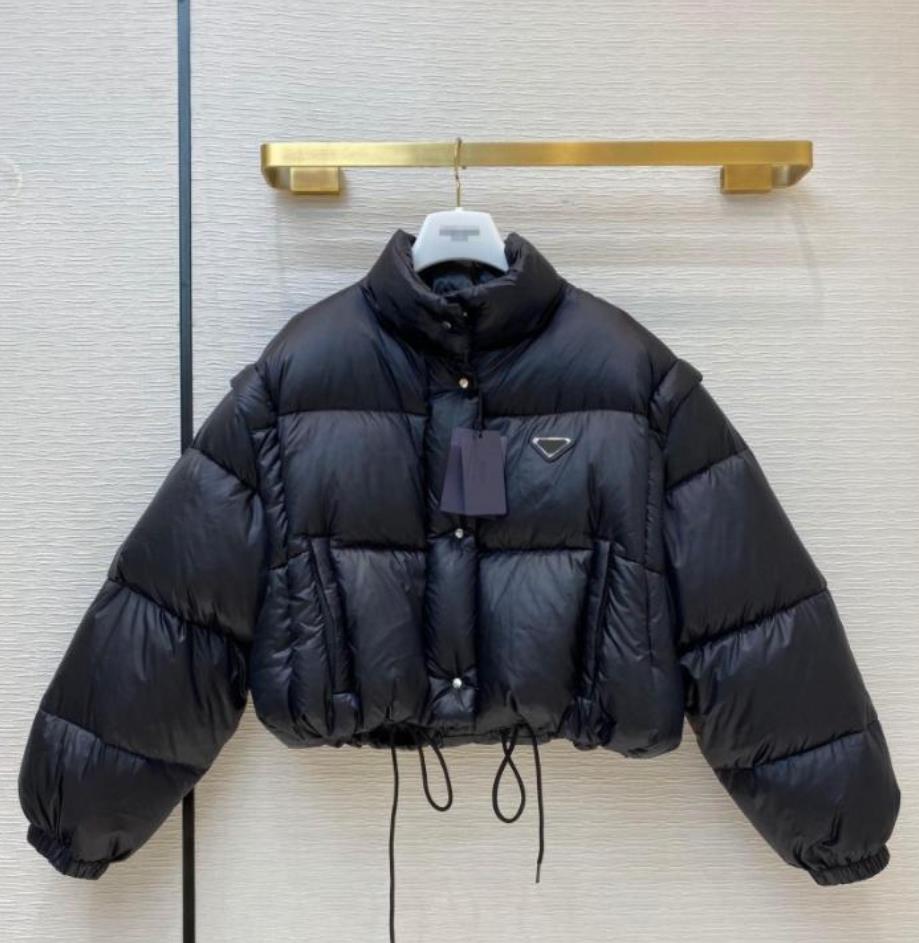 

Winter Designer Jacket for Women Down Parkas With Letters Budge Sequins Fashion Jackets Coats Adjustable Waist Streetwear High Quality, Black