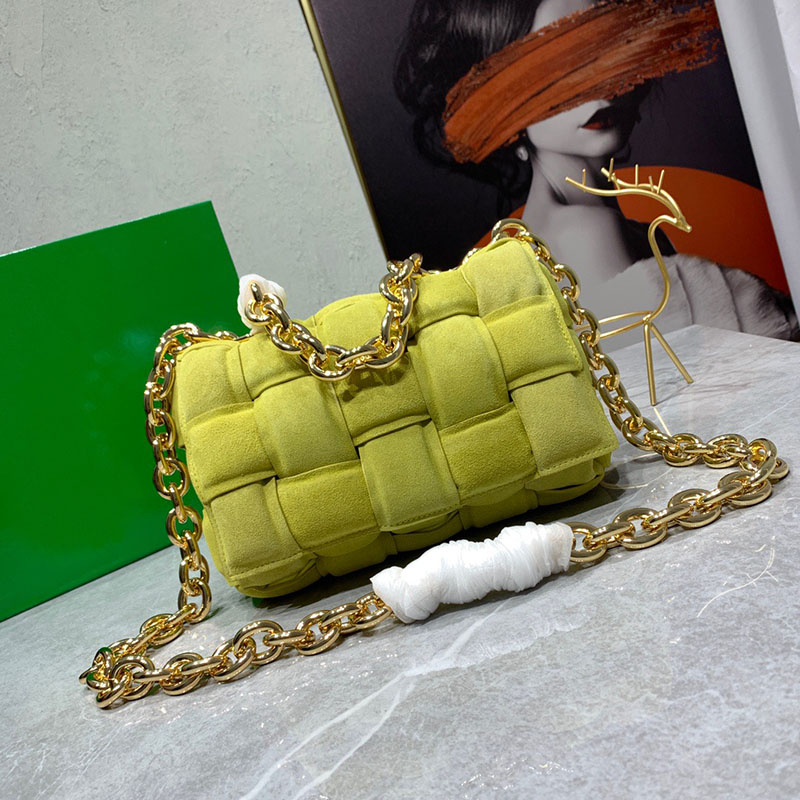 

Women handbag Crossbody bags Designer Bag Luxurys Designers Bags high quality handbags real leather woven with chain pillow cassette, Brown with chain