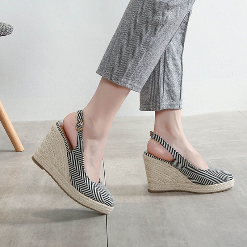 

dress shoes 2021 summer women wedges sandals retro ethnic comfortable young ladies wedge heels 10cm a3539 0qp8, Black