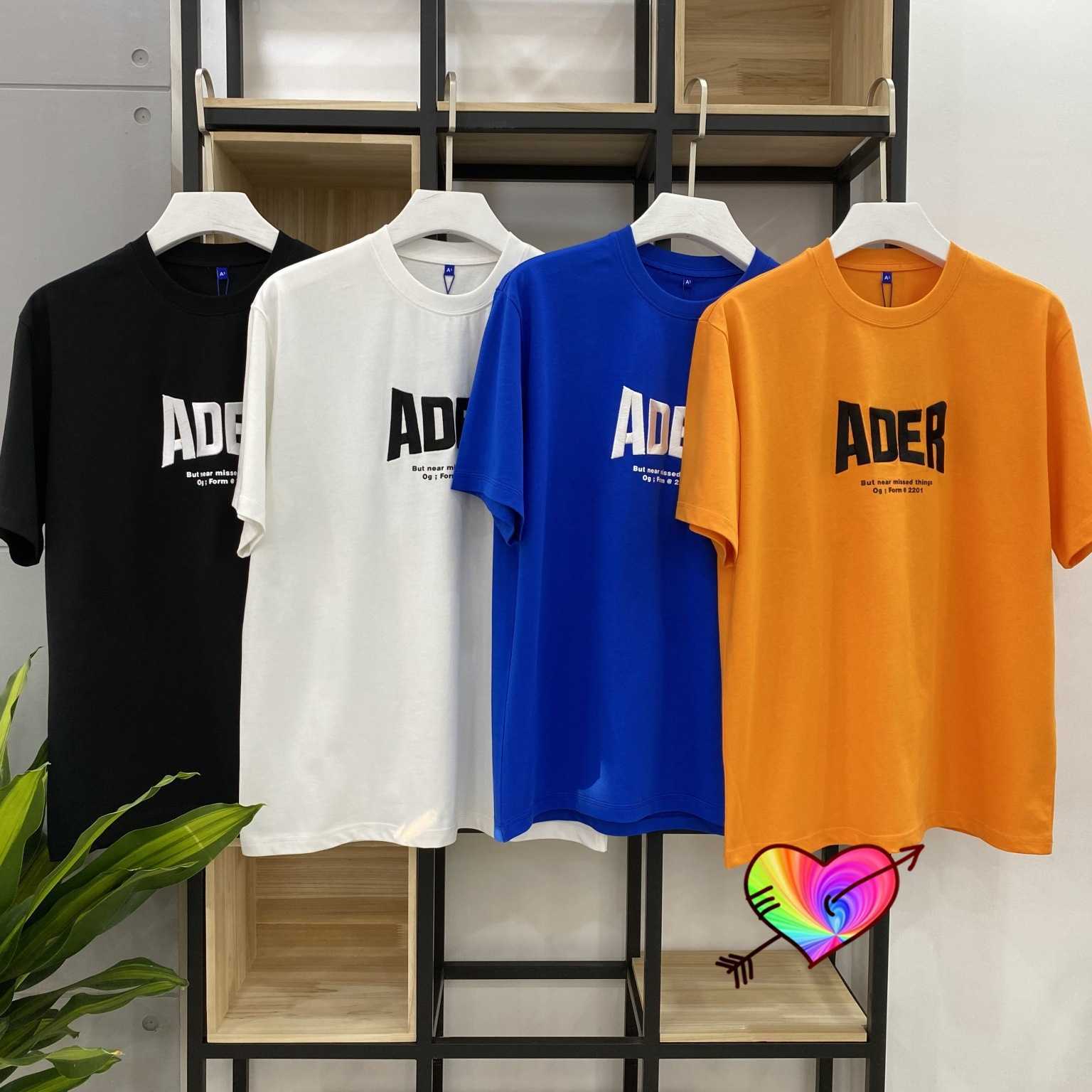 

4 Colors Ader Error T-shirt Men Women ADER 3D Embroidery Adererror Tee 1:1 High Quality Tops 2021SS Korean Short Sleeve X0602, Orange