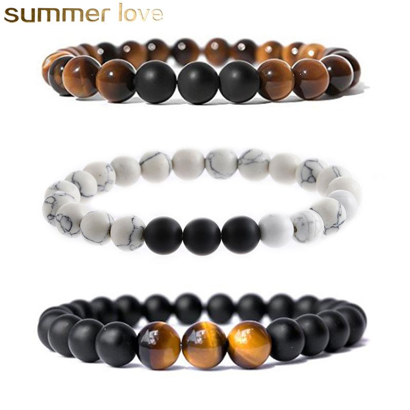 

Fashion Natural Stone Beads Bracelet 8mm Brown Tiger Eyes MaBead Yoga Meditation Braclets For Men Women Handmade Jewelry Gift Beaded, Strand, Black