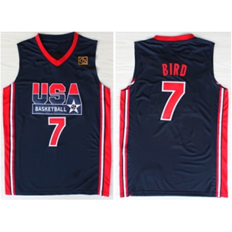 

Retro College Stitched #7 larry bird #13 Chris Mullin #15 Magic Johnson 1992 dream team usa Basketball Jersey, Black