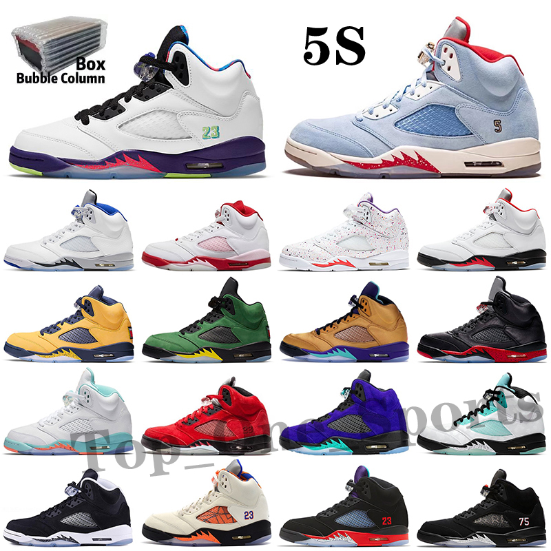 

Top Quality 5 Retro Basket ball Shoes 5s Jade Horizon Bluebird Green Bean Oregon Ducks Mens Women Oreo What The Raging Bull Racer Blue Stealth Sports Sneakers, Color 19