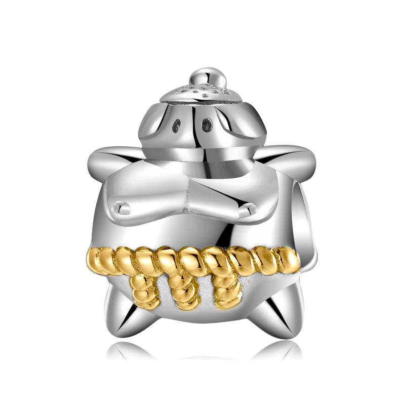 

Other Japanese Traditional Culture Sumo Wrestler Solid 925 Sterling Silver With Gold Belt Charms Beads Fit Original Bracelet