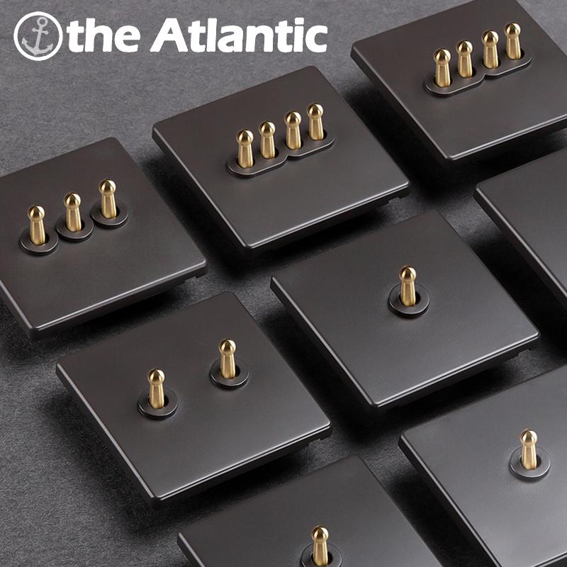 

Smart Home Control Dark Grey Retro Toggle Switch Brass Lever Light 1 2 3 4 Gang Way Wall Power Lamp Matte Plastic Frame