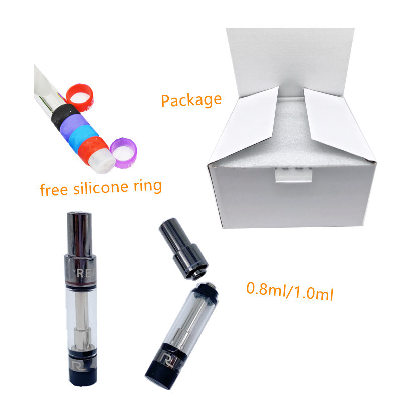 

Glass Carts Vape Cartridges 0.8ml 1ml Ceramic Empty VapePen Atomizer 510 Thread Thick Oil Cartridge Packaging Vaporizer with free Silicone r
