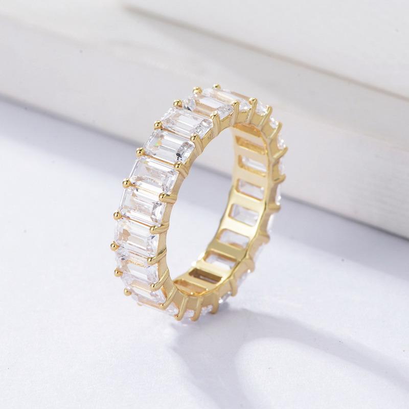 

Wedding Rings Engagement For Women Luxury Elegant Paved Square Crystal Zircon Promise Love Marriage Jewelry