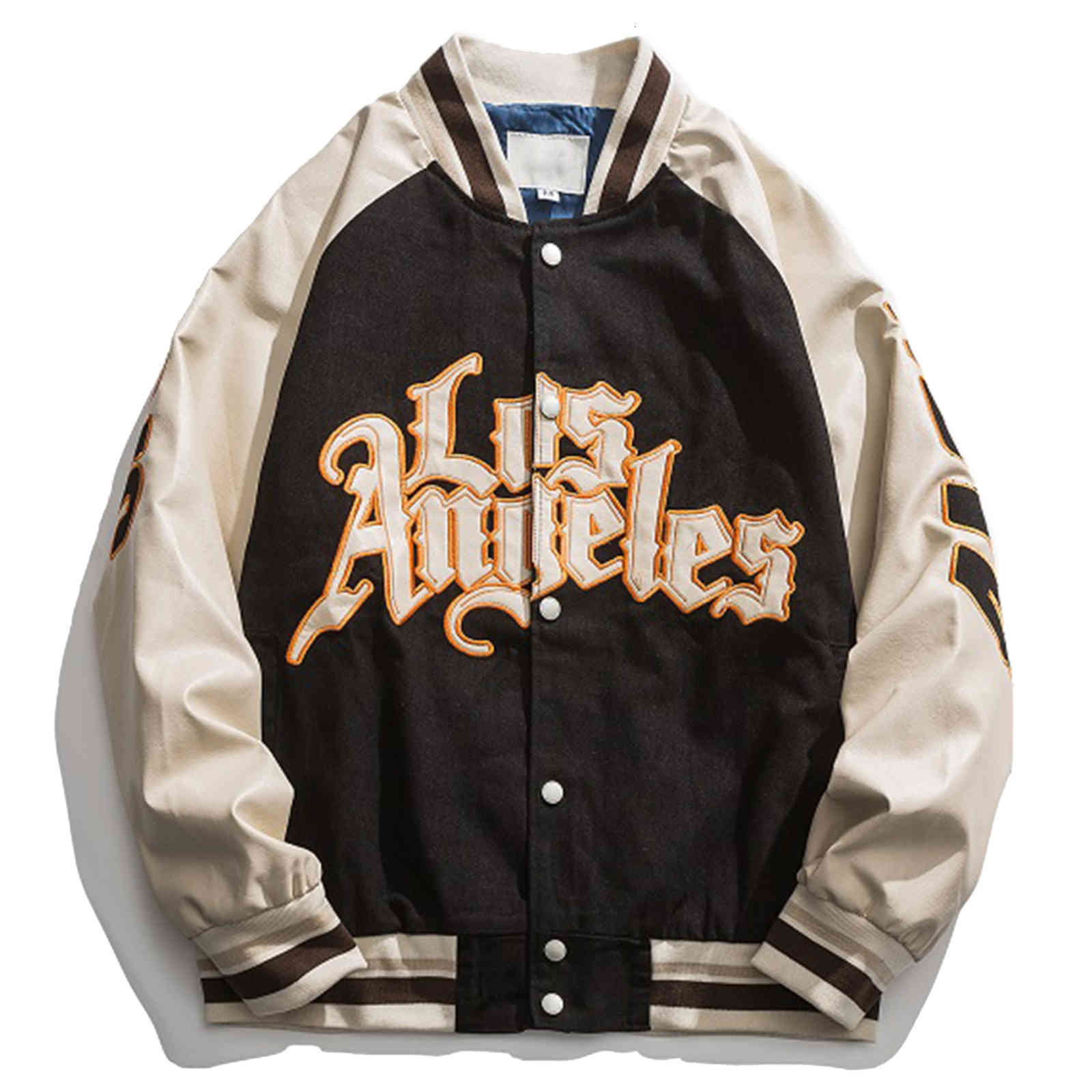 

men's jackets lacible vintage american bomber men streetwear letter embroidery baseball coat harajuku varsity yf0q, Black;brown
