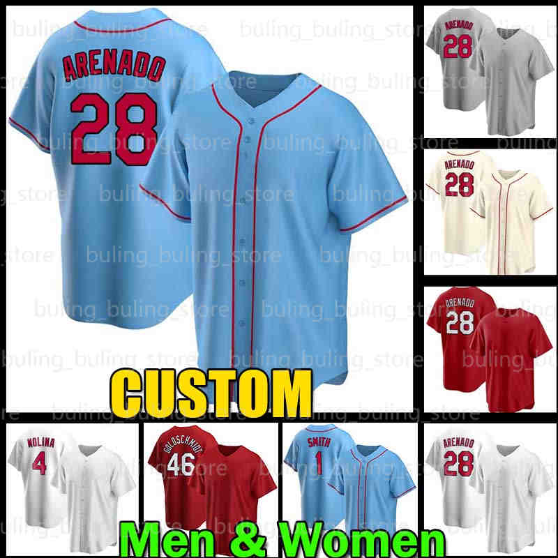 

28 Nolan Arenado Jersey Paul Goldschmidt Baseball Jerseys Yadier Molina St. Louis''Ozzie Smith Paul DeJong Harrison Bader Cardinals''Jack Flaherty Carlson, Custom men new cool base(h q)