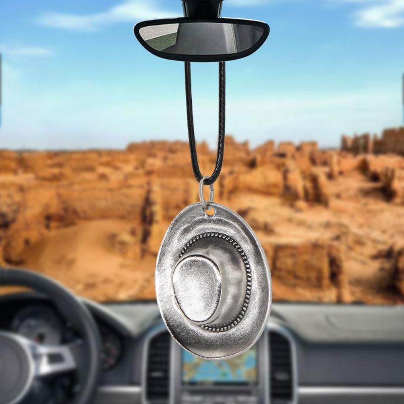 

Interior Decorations European American Accessories Cowboy Hat Car Pendant Rearview Mirror Decoration Hanging Ornaments Auto