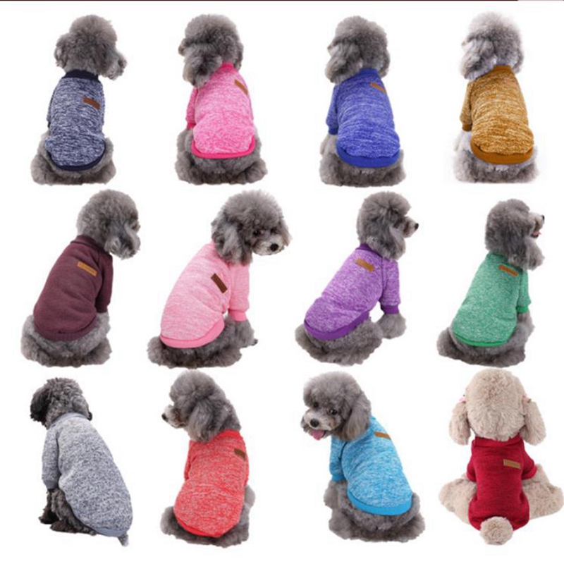 

Pet Dog Cat Clothes Warm Small Dogs Sweater Classic Puppy Jacket Coat Winter Pet Clothing Supplies 12 Colors Optional BT912