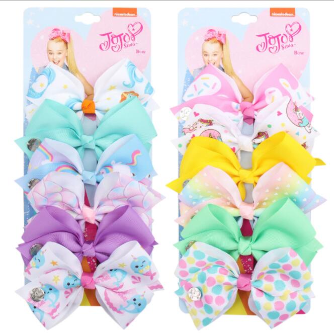 

126 color 5" hair Bow girl colorful print Barrettes Girl Hair Accessories Rainbow Unicorn kids Unicorn party Christmas hair clipper GC444, Photo