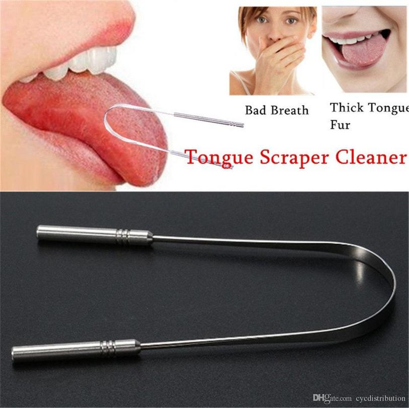 

Stainless Steel Tongue Scraper Cleaner Fresh Breath Cleaning Coated Tongue Toothbrush Dental Oral Hygiene Care Tools