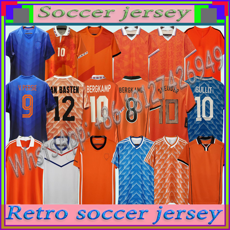 

Netherlands Retro Soccer Jerseys 1988 Holland 1996 2002 2010 2014 #12 VAN BASTEN #10 GULLIT #17 RIJKAARD 1998 #8 BERGKAMP Football Shirts 1995 1991, Black;yellow