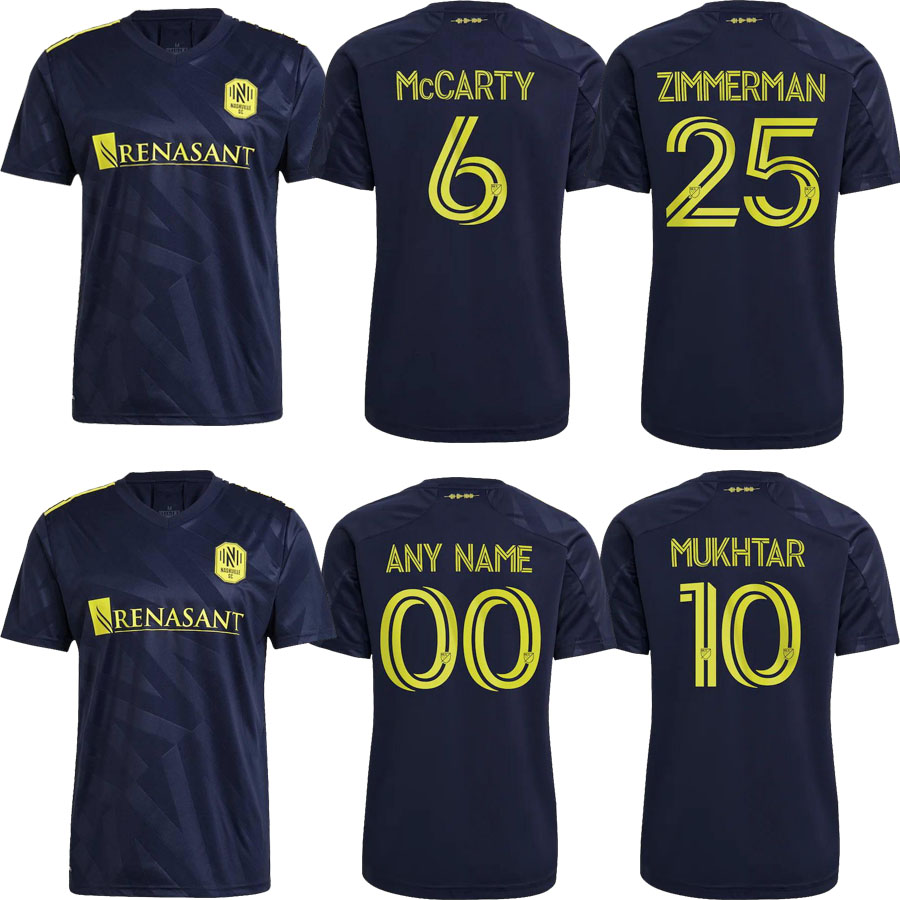 

2022 Nashville SC Soccer Jersey 2021 Men 25 ZIMMERMAN 7 DANLADI 8 LEAL 4 ROMNEY 9 BADJI 14 RIOS LOVITZ Football Shirt, Black