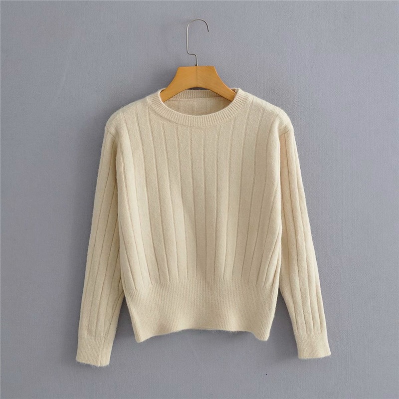 

Women' Knits & Tees Women Autumn Classic Style Solid Knitted Pullover Sweater Lady Casual O-neck Long Sleeve Sweaters Girl Stripe, Green