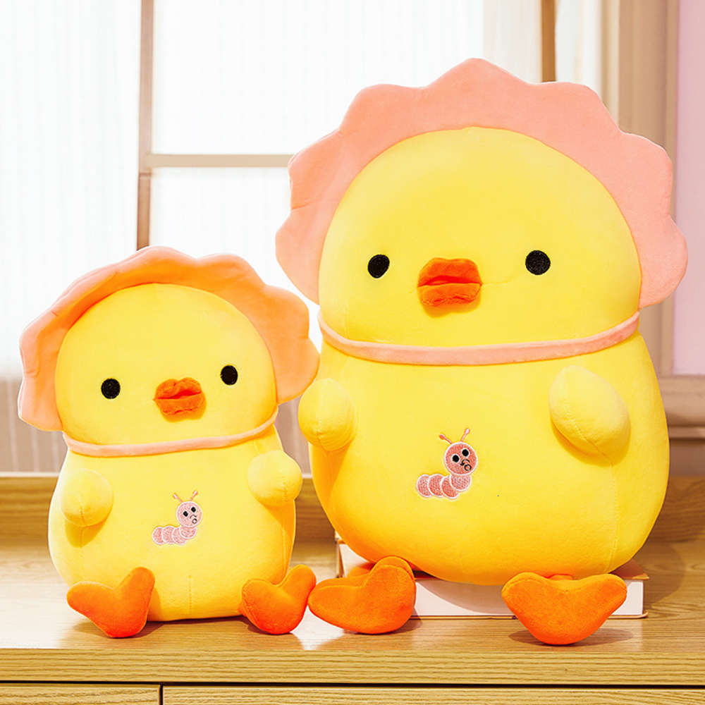 

cute little yellow chicken doll creative Plush Doll children's Day gift, Blue