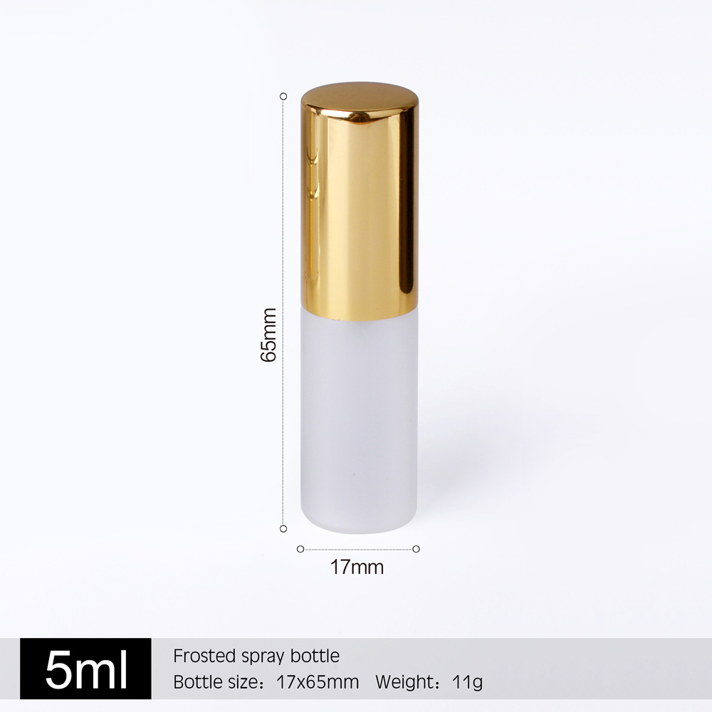 

100 Pcs/lot 5ml Perfume Atomizer Spray Frosted Glass Bottle Portable Cosmetic Make up parfum Case
